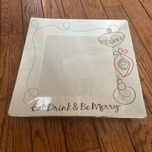Large Square Holiday Christmas Serving Plate